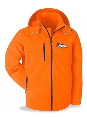 NFL Denver Broncos Three Layer Soft Shell Jacket Wind & Water Resistant XL